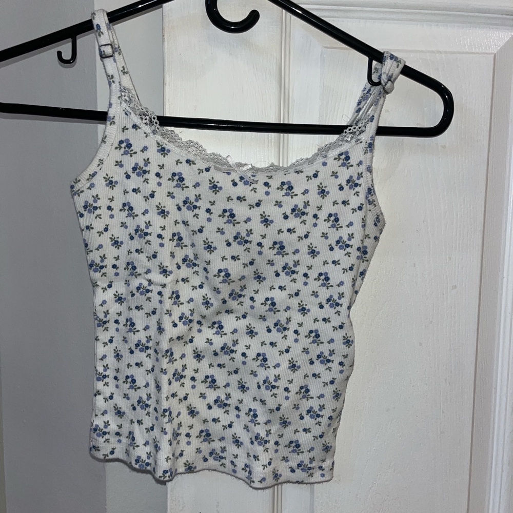 hollister floral tank top | size xs